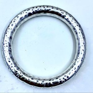 Heavy Sterling Hammered Bangle Bracelet